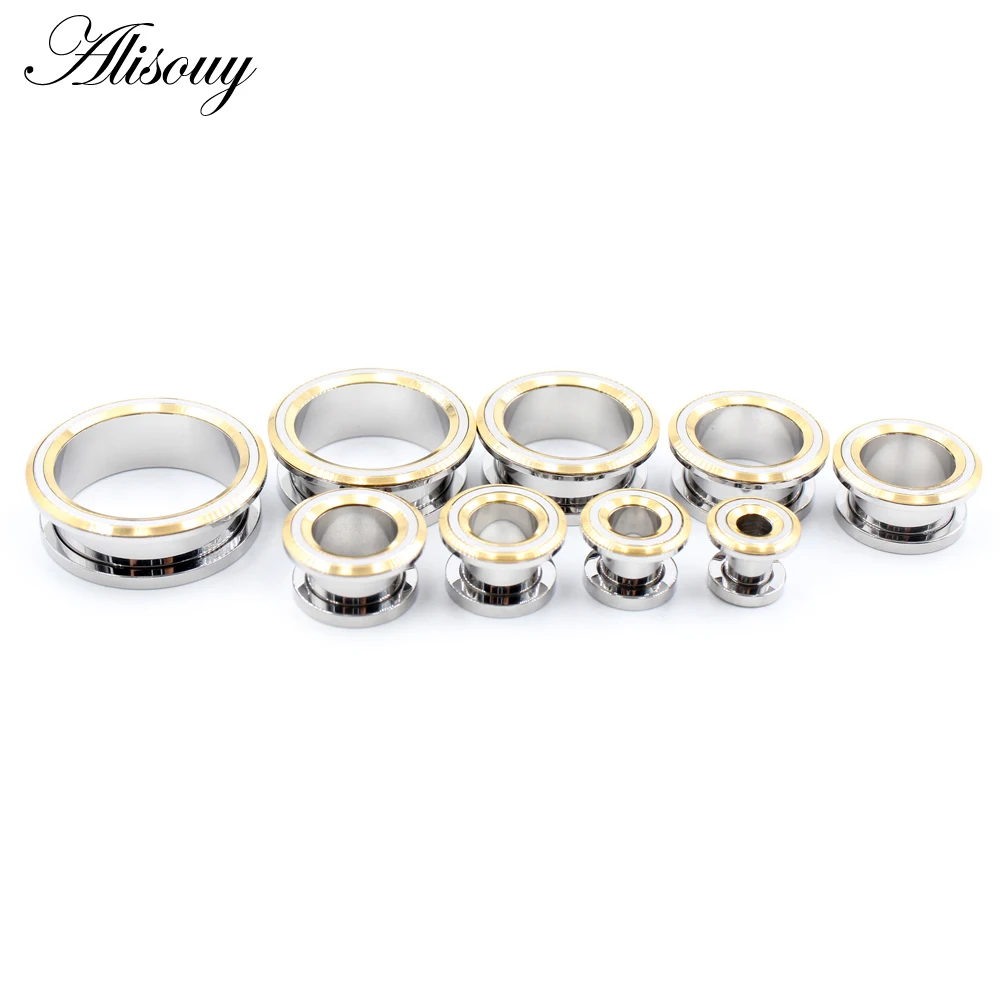 Alisouy 2 Stück 6-25mm Edelstahl Runde Ohrstöpsel zum Aufschrauben Tunnel Expander Stretchers Gauges Ohrringe Piercing Körperschmuck – Detail 9