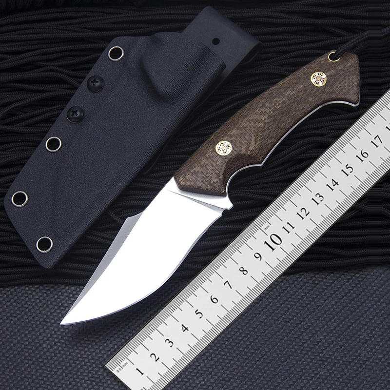 Fixed Blade Tactical Knife Free shipping Sharp Handmade D2 steel Hunting Knife Camping Survival Knife  linen handle