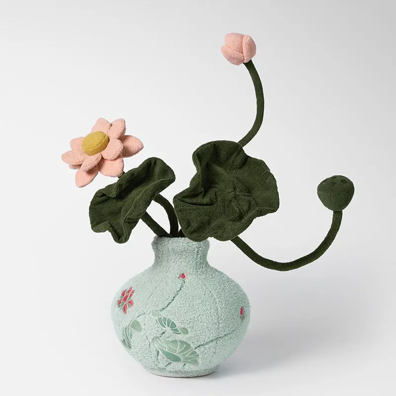 Porcelain series, plush vase, flower pot, high-end design decoration, gift