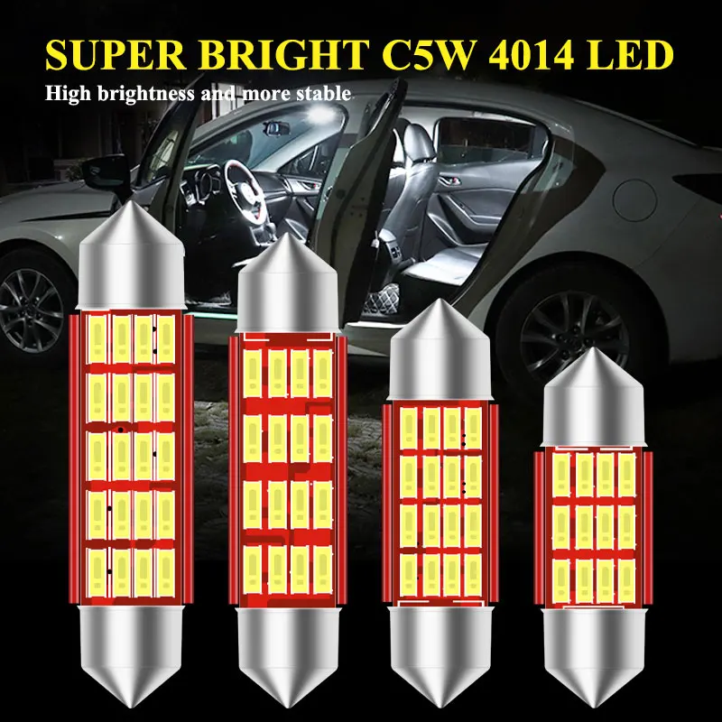 

4 шт. C5W 31 мм 12SMD супер яркая светодиодная лампа на крыше освещение номерного знака для автофургона внутренние лампы для чтения багажник купольный светильник
