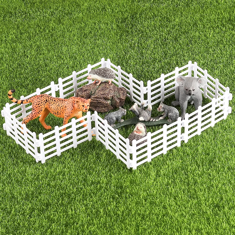 Oenux Simulation Bauernhof Zaun Szene Spielzeug Bäume Haus Bauer Einhorn Tiere Modell Miniatur Handwerk Hause Dekoration Nette Kinder Geschenk – Detail 21