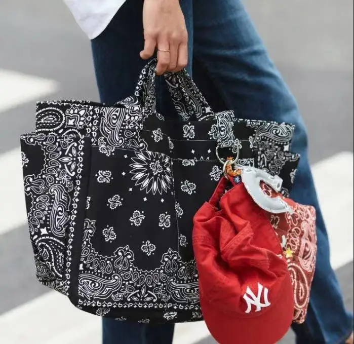 Bolsa de lona para pícnic con estampado «Call It By Your Name», bolso de mano tipo tote, bolso de hombro de gran capacidad con diseño paisley, bolso de mano para ir de compras, para mujer.