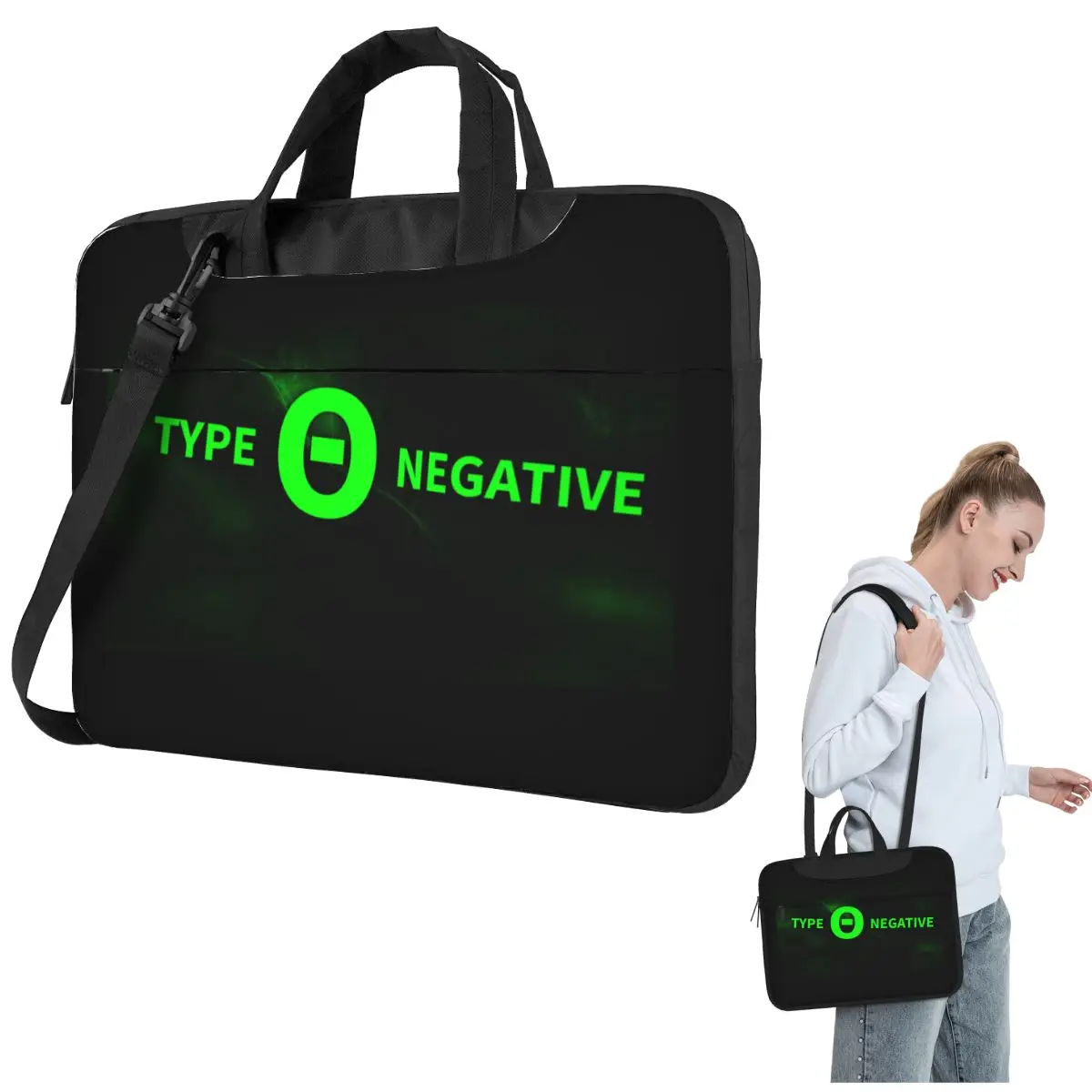 Type O Negative (7) Crossbody Laptop Bag Case Computer Bag Resistant Protective Notebook Pouch for Macbook Pro