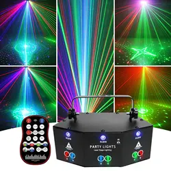 HCWE 9 Eye RGB Disco Beam Laser Light Projector Dmx Strobe Night Light Podium Effect Xmas Party Vakantie Halloween Party Lichten