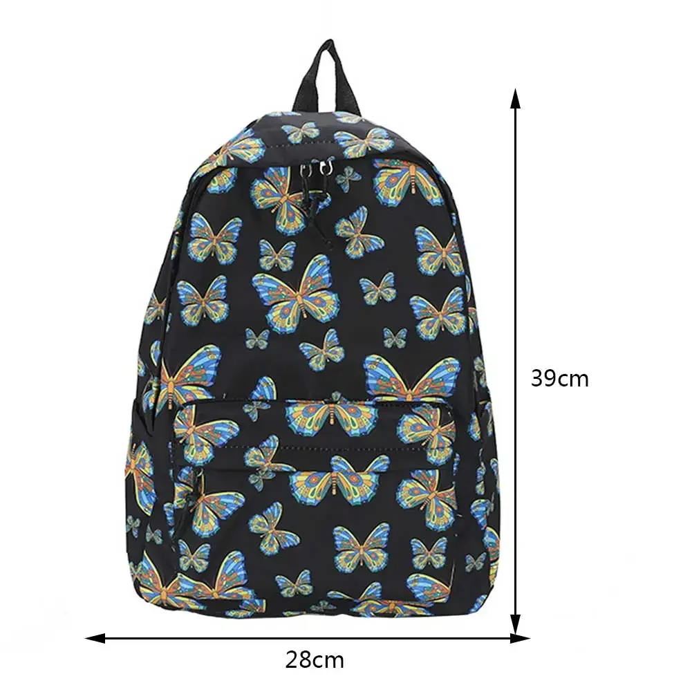 Nylon Student Schoolbag Women Backpack for Grils Teens Book Bag School Backpack Butterfly Waterproof Women Laptop Backpack 2023