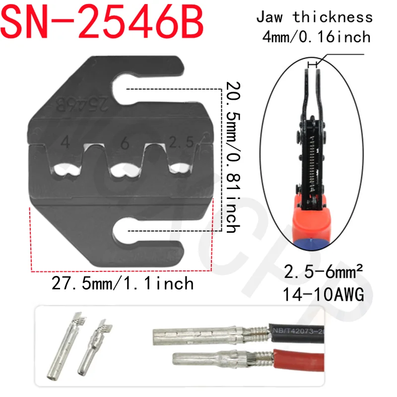 SN-48B Tool Kit for Crimping Pliers, Alloy Steel Jaws, 0.25-6mm ²， Tubular Terminal, 2.8/4.8/6.3mm Male Female Docking Terminal