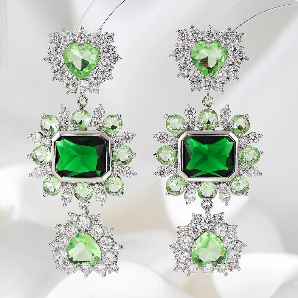 

Missvikki New Luxury Gorgeous Square Drop Earrings For Women Wedding Party Shiny Full CZ Earrings Fashion Jewelry High Quality