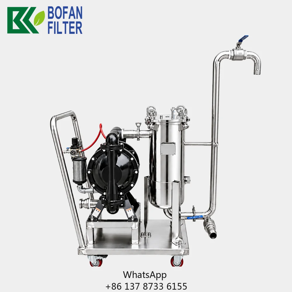 Mobile Stainless Steel Trolley Filter With Pneumatic Diaphragm Pump,Explosion-Proof High Flow Type For Ink, Coatings & Adhesives
