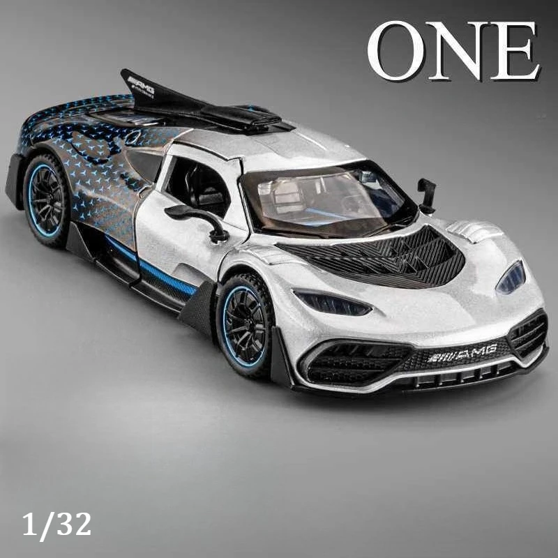 

Металлическая модель автомобиля AMG ONE Super Sportcar 1:32 со звуком и светом, литая под давлением, подарок для парня, игрушка для детей, подарок из металла