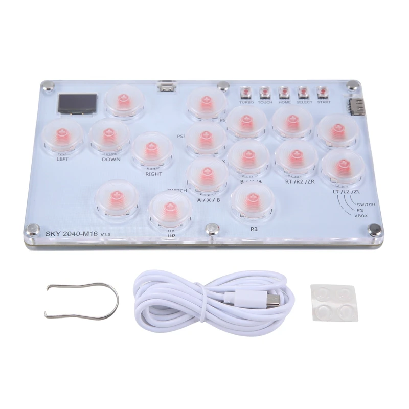 16Key Joystick Hitbox Klawiatura Arcade Stick Kontroler do PS4/PS3/Switch/Steam Arcade Hitbox Kontroler Fight Sticks