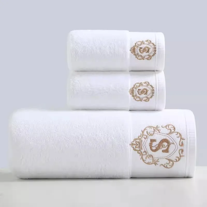 

New High-grade 100% Cotton Embroidered 3PCS Towel Set Bathtowel Facetowel Set Soft Bath Face Towel Handtowel Bathroom Towel Sets