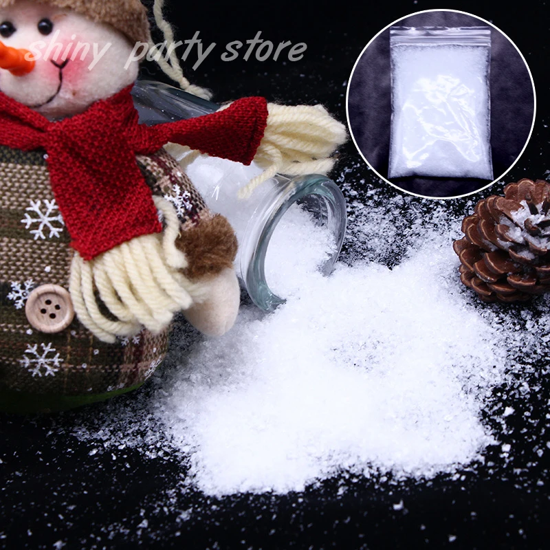 

10/20/50/100g Simulated Artificial Snow PE Dry Snow Landscaping False Snow Christmas Tree Decoration Wedding Window Activities