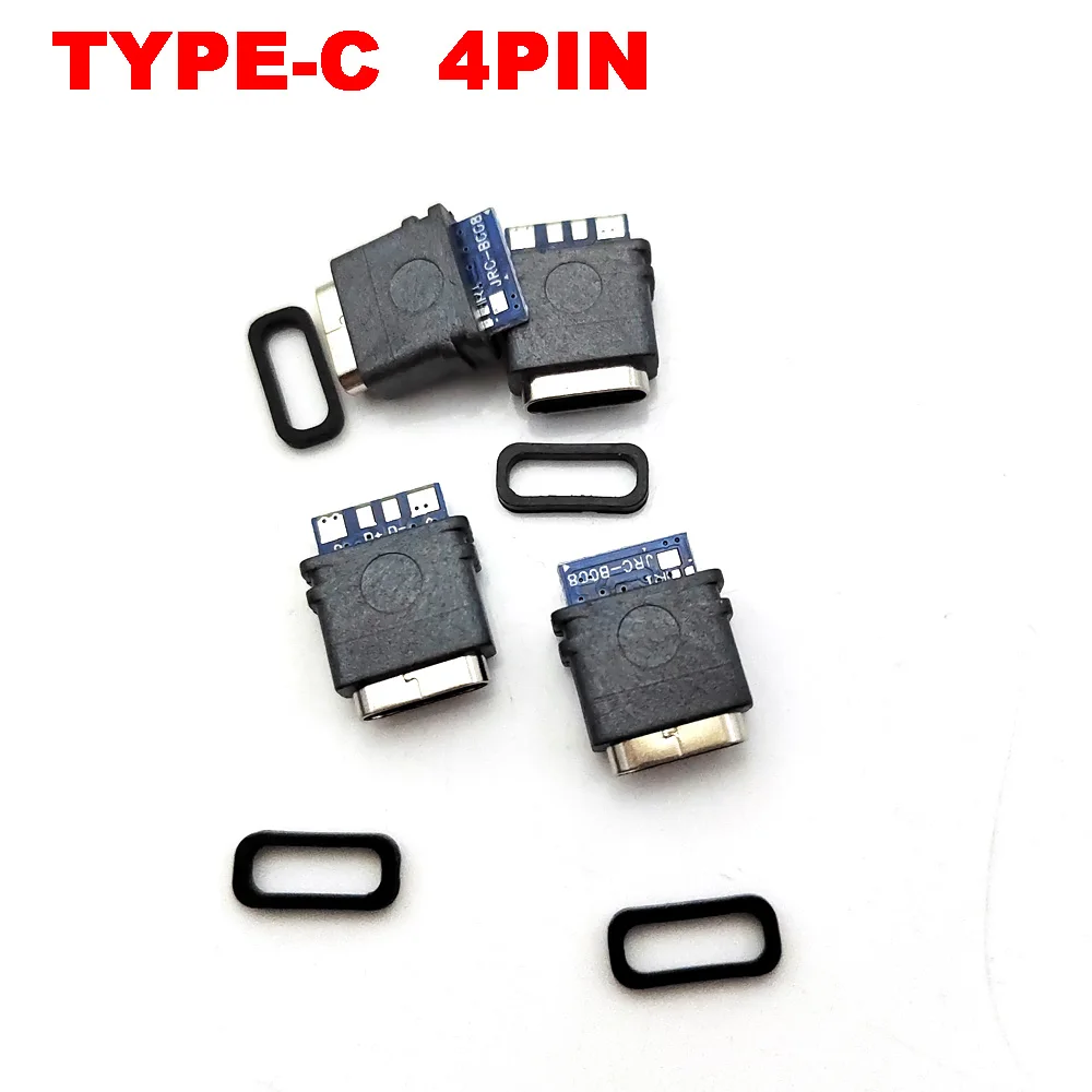 

50pcs Waterproof USB C Jack Type-C 4Pin Female Connector Port Data Socket For DIY PCB Solder Design Charging Data Transmission