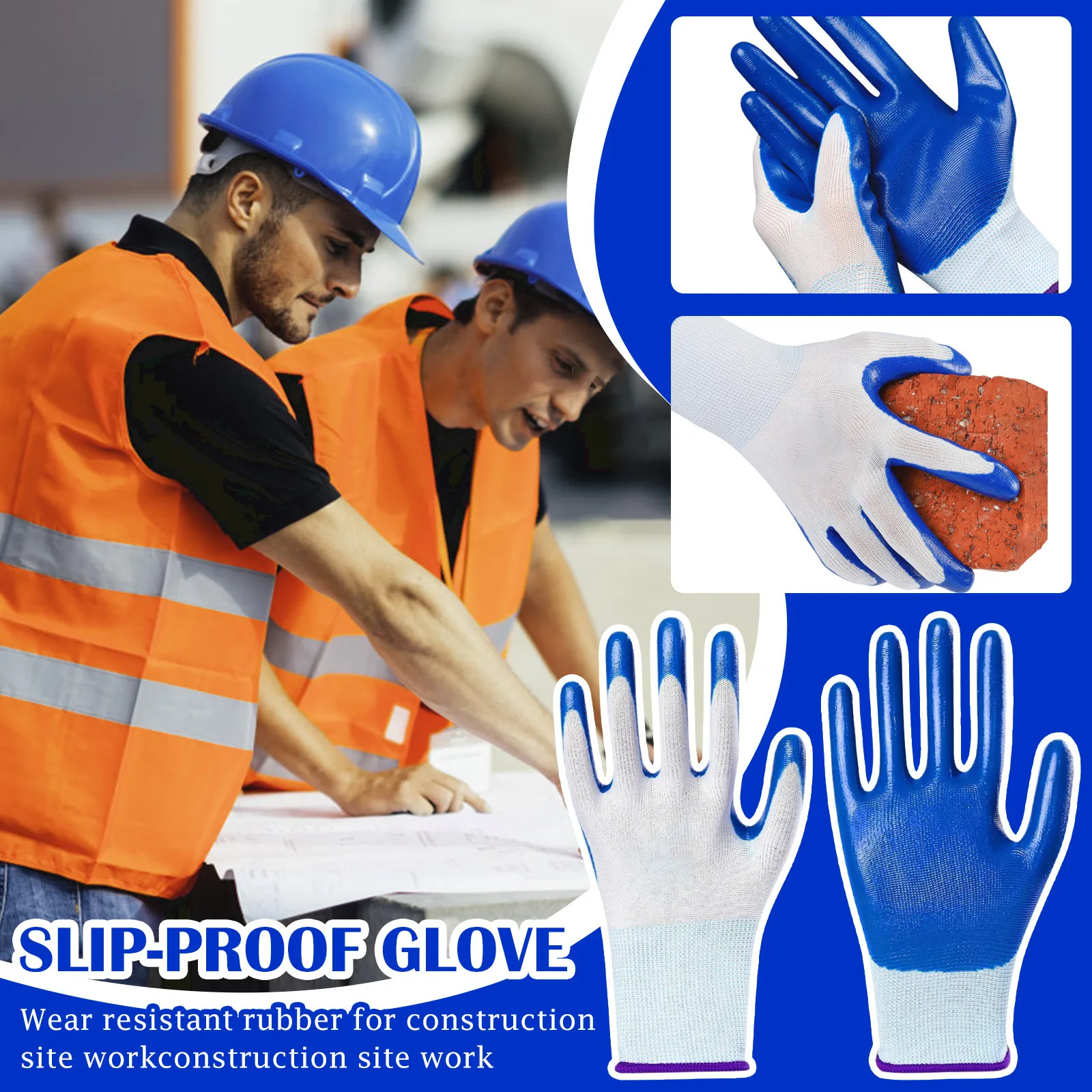 1 Pair Multipurpose Gardening Gloves Stab-proof  Waterproof Cut Proof Outdoor Portable Garden Safety Non-slip Labor Gloves
