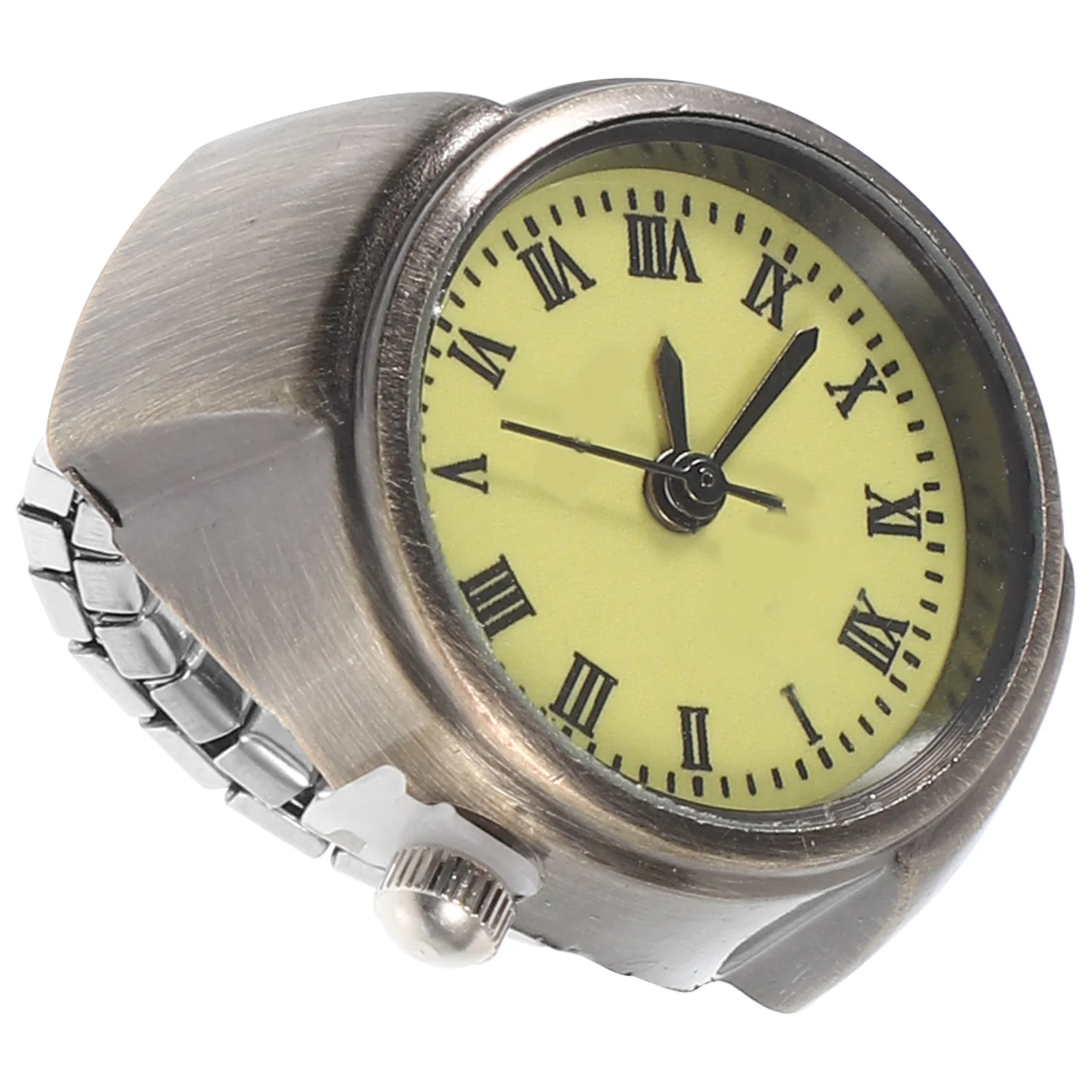 Vintage-Paar-Ringuhr, kleine Fingeruhr mit römischen Ziffern, leicht, stilvoll, Mini-Ring-Schmuck für Männer und Frauen