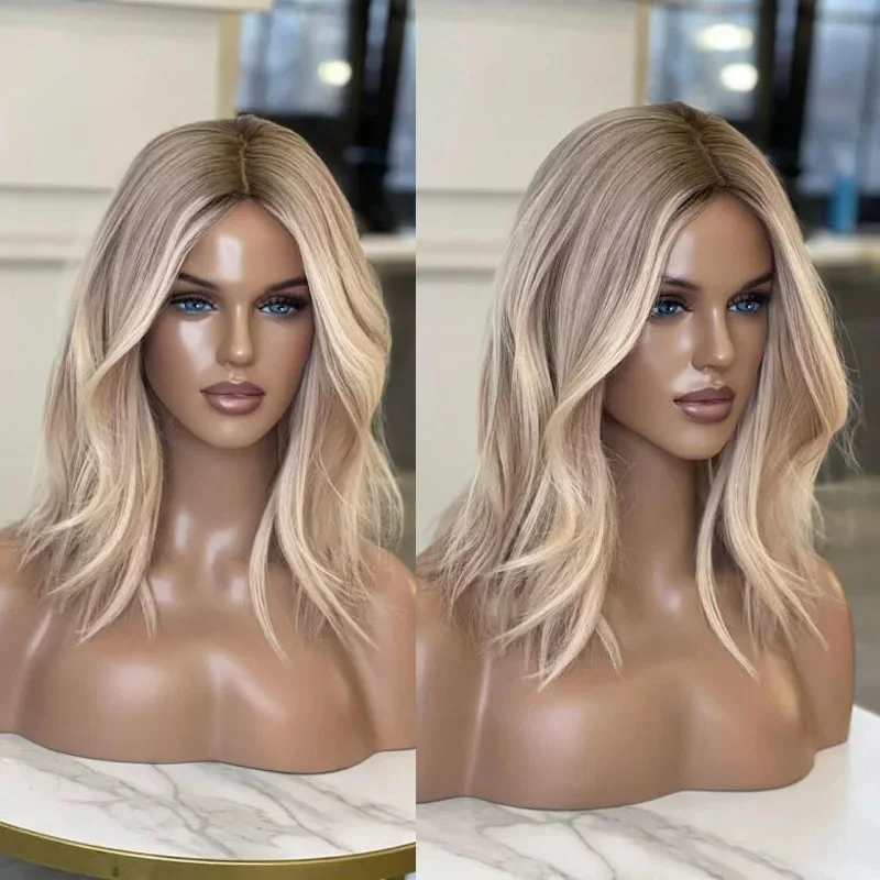 Pre-plucked Ombre Blond body wave Hair 150 density and 13×4 100%human hair wig lace front wig, with baby hair pre plucked and f view 3