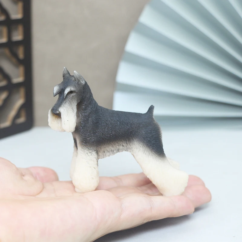 Multi Breed Miniature Boxer Bulldog Schnauzer Puppy Dog Animal Action Figure Model Figurines Pet Toy Home Decoration Ornament