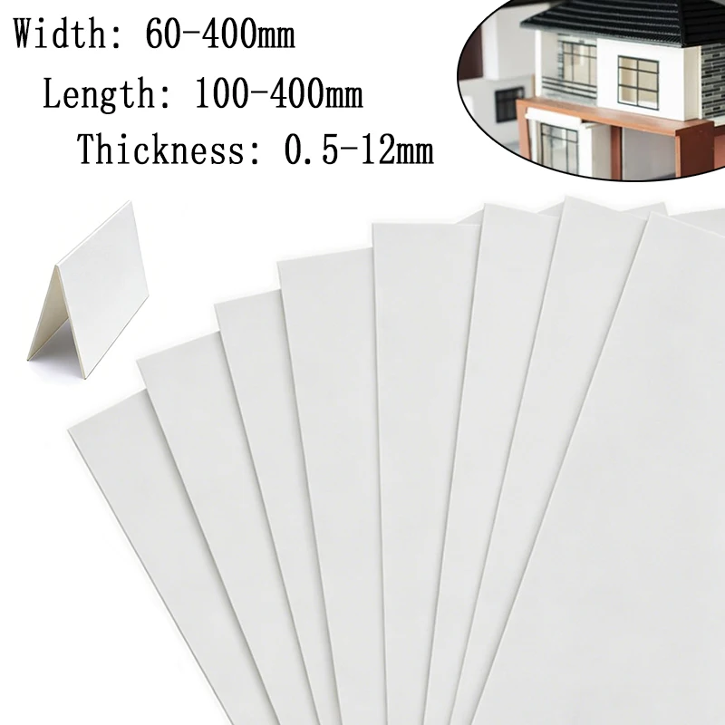 Plaque en plastique ABS blanc, épaisseur 0.5mm/1mm/1.5mm/2mm/3mm/4mm/5mm/6mm/8mm/10mm/12mm, 1 pièce, matériau pour modèle DIY