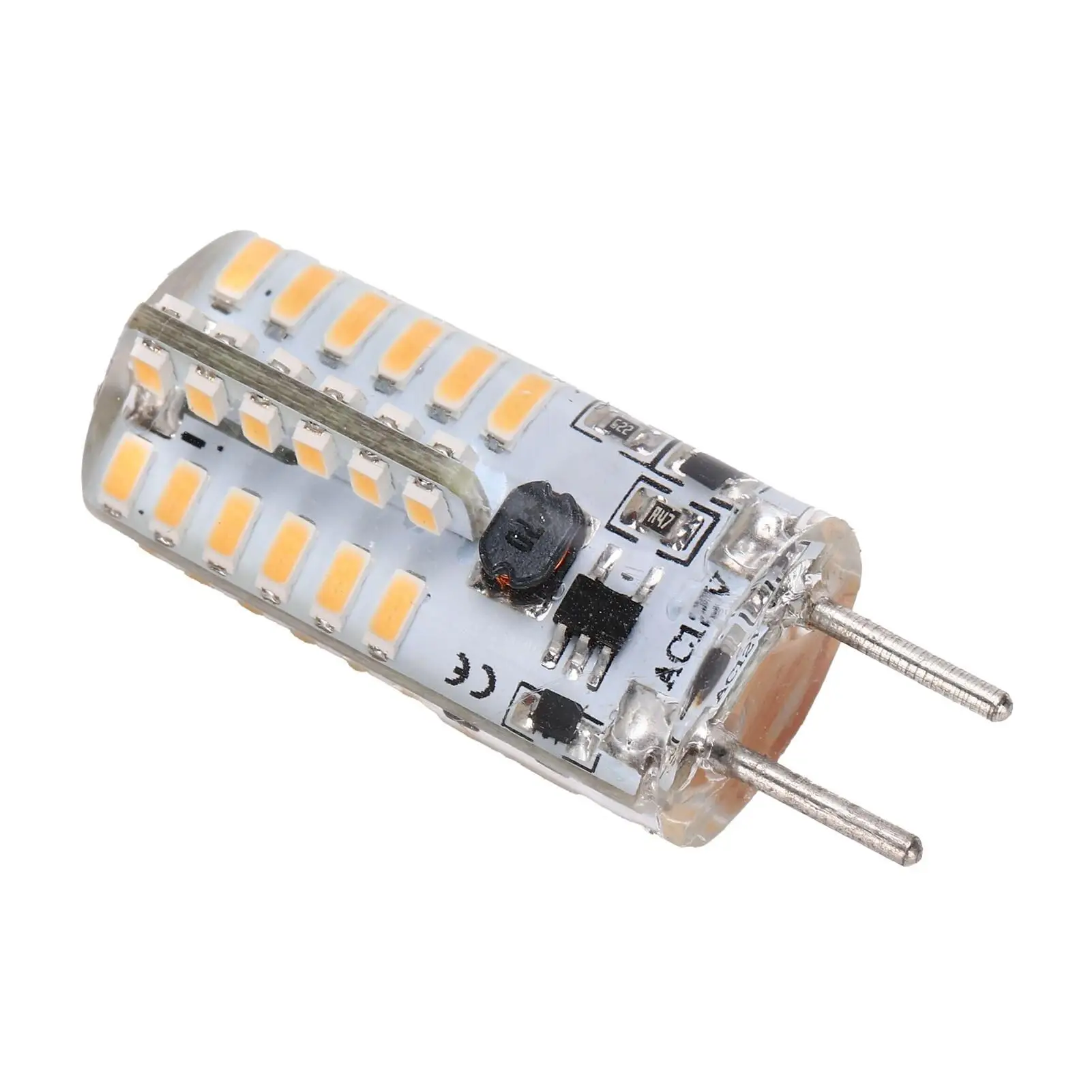 

Bright 48LED Silicone Bulb 3W 300LM GY6.35 Bi-Pin AC12V for chandelier Ceiling Light Fixture Energy Saving Warm White Light