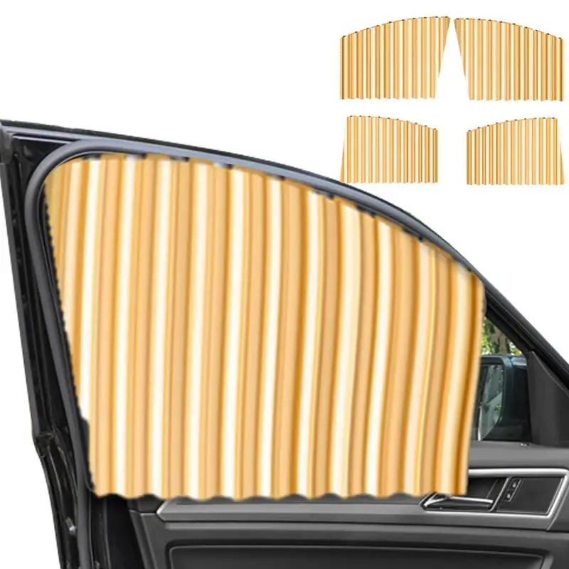 Magnetic Drape 4pcs Car Sunshades Magnetic Window Drapes Summer Road Trips Automotive Drapes to Ensure Sun Protection