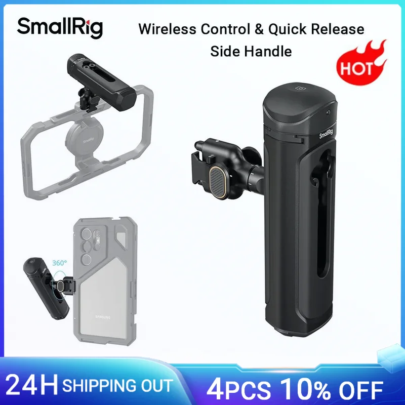 SmallRig Wireless Control & Quick Release Side Handle for Quick Release Phone Cages, with Remote Control Module -4402/4403