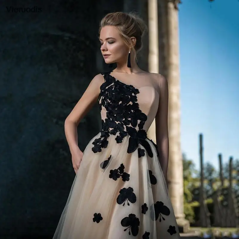 فستان سهرة على شكل حرف A، خط عنق سكوب، بدون أكمام، دانتيل على شكل فراشة، فستان حفلات المملكة العربية السعودية، مصنوع حسب الطلب #3