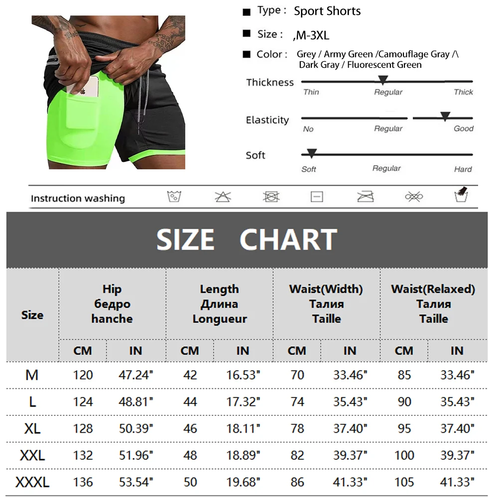 Herren Sport Shorts coole Sportswear Doppel deck Laufs horts Sommer 2 in 1 Casual Bottoms Fitness Training Jogging kurze Hosen