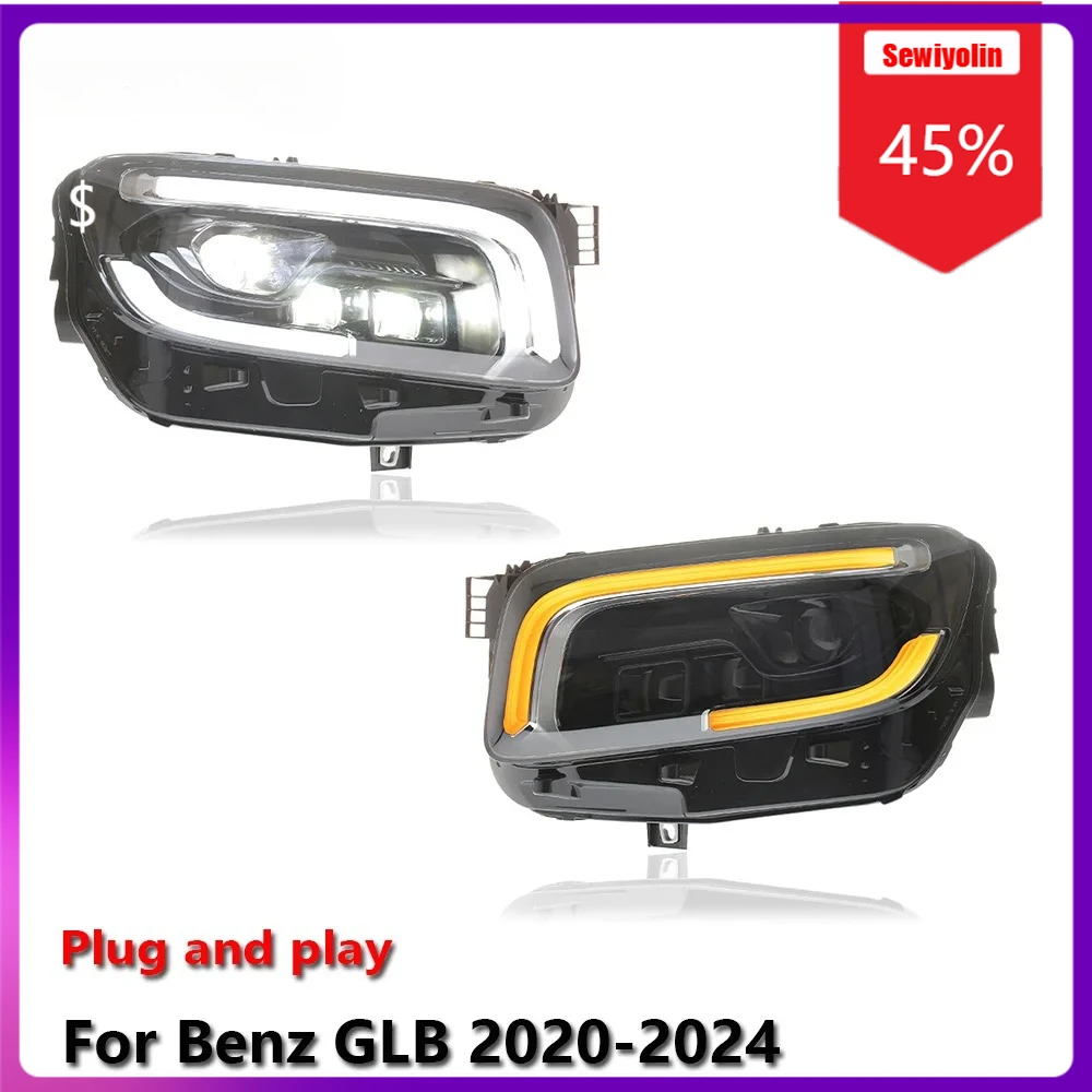 

Sewiyolin Car LED Lamp Headlight Assemblies For Benz GLB 2020-2024 Fog DRL Brake Turn Signal Lamp Plug and Play