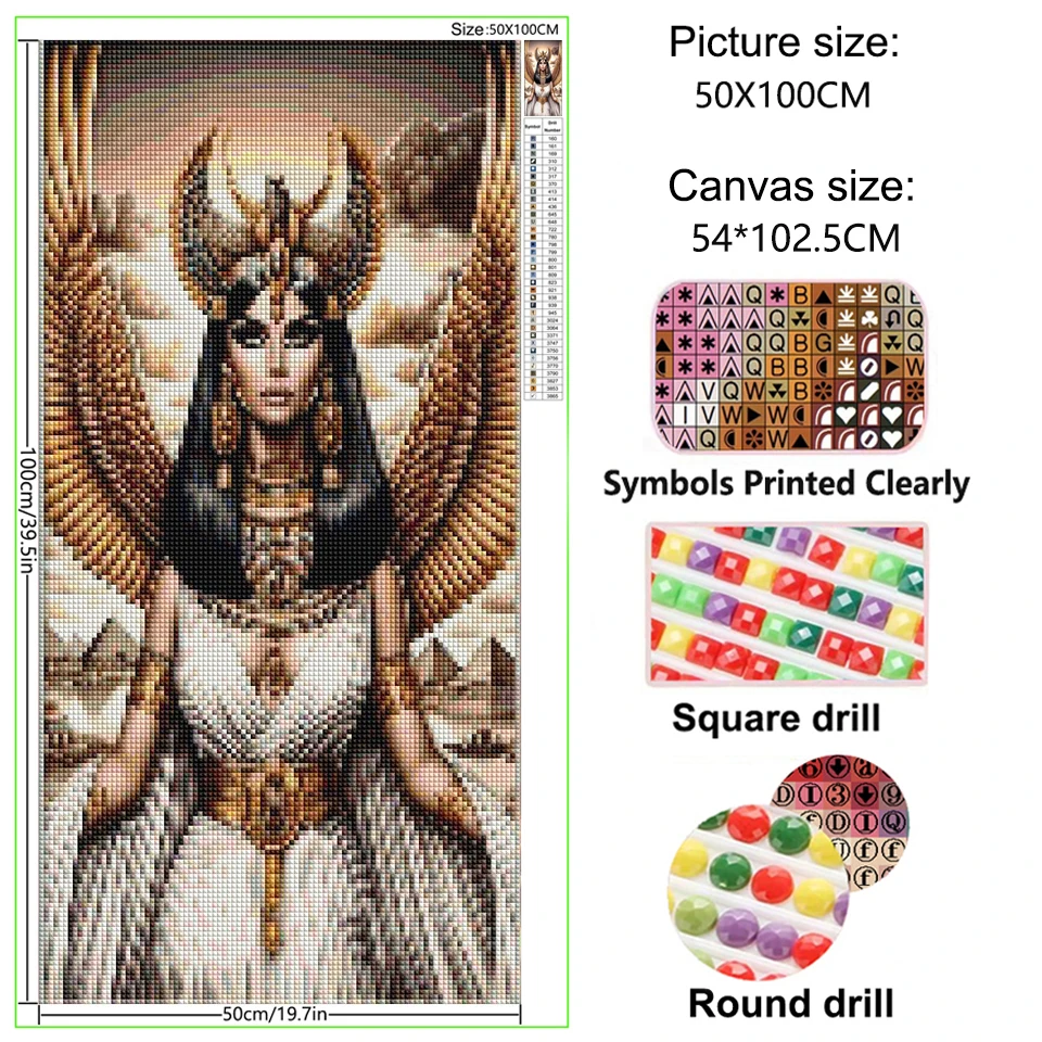 5D Diy Mosaic Newest Ancient Egyptian Queen Diamond Painting cross stitch Full Rhinestone Embroidery Woman Picture Wall Decor