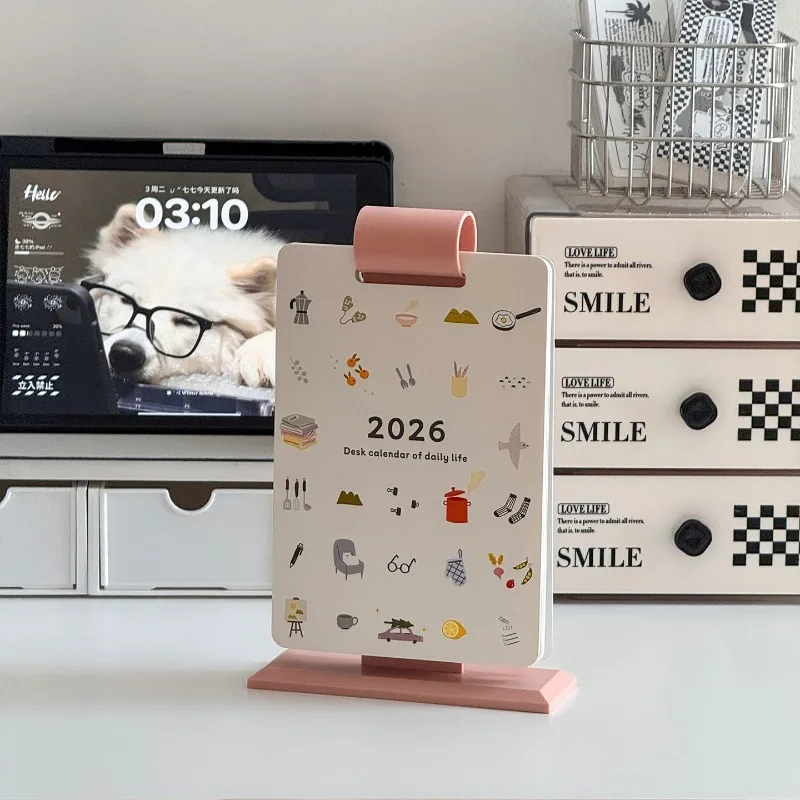 

2026 Simplified Notebook Vertical Calendar Flip Calendar Desktop Decoration Schedule Office&School Supplies