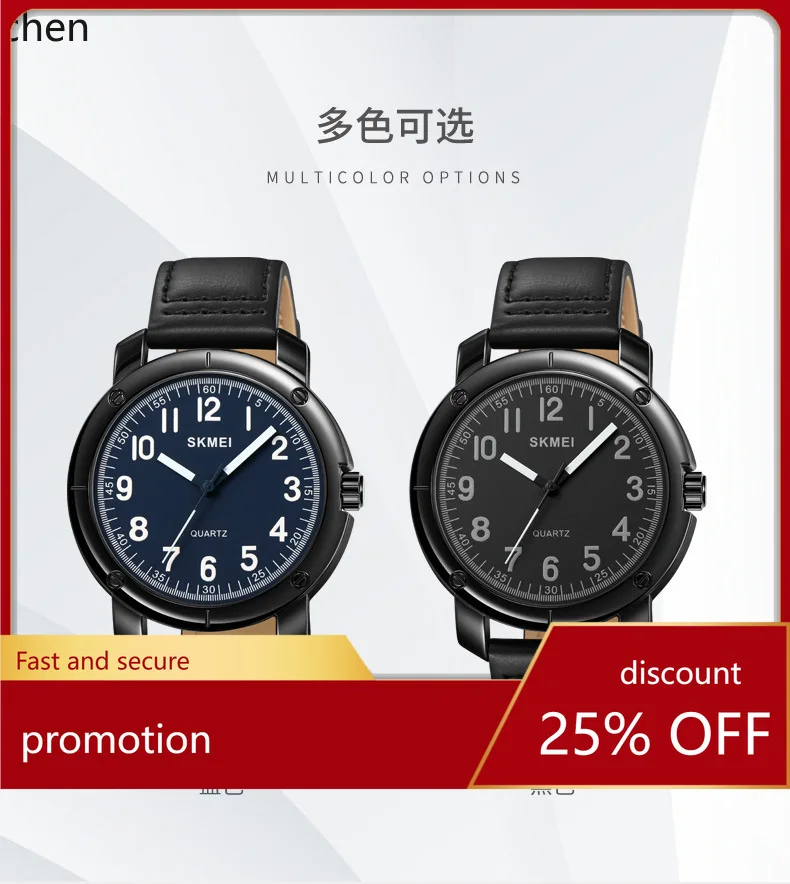 

Zml men's watch waterproof genuine leather strap men's quartz watch casual korean style men's wristwatch