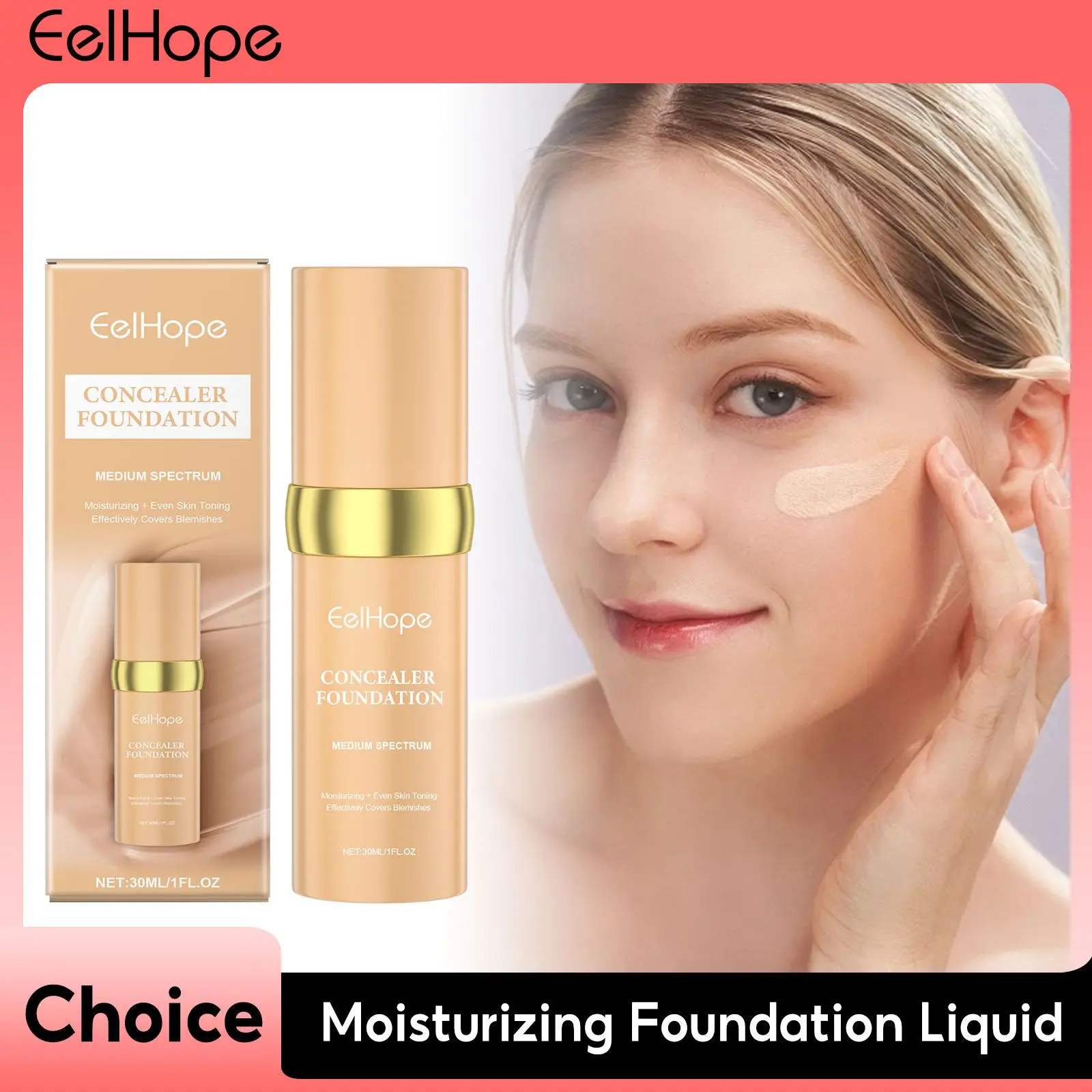 Volledige dekking Vloeibare Foundation Concealer Hydraterende Oliecontrole Langdurig Hydrateren Lichtgewicht Make-up Basis Cosmetica Crème