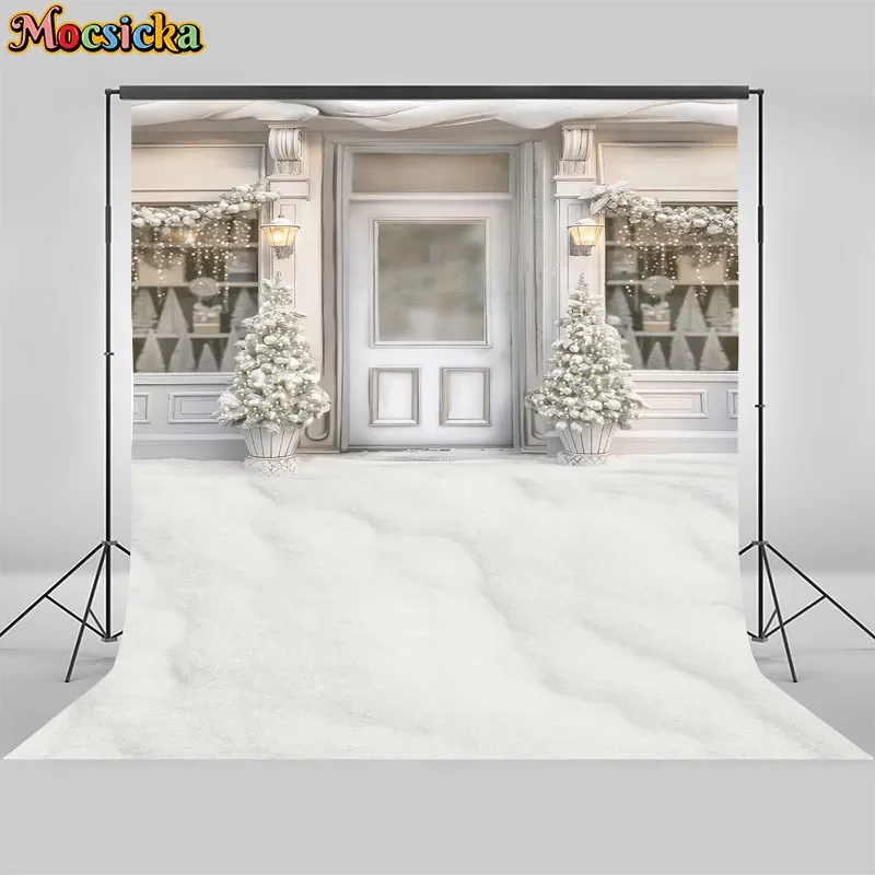 Mocsicka عيد الميلاد متجر التصوير خلفية شجرة عيد الميلاد الاطفال كعكة الطفل سحق عطلة زينة الحفلات لوازم استوديو الدعائم