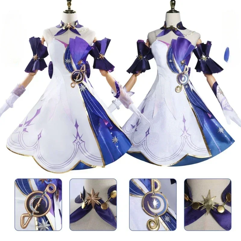 Honkai Star Rai Robin Cosplay Costume Anime Role Play Clothes Women Outfit Dress Robins COS Wig for Carnival Party