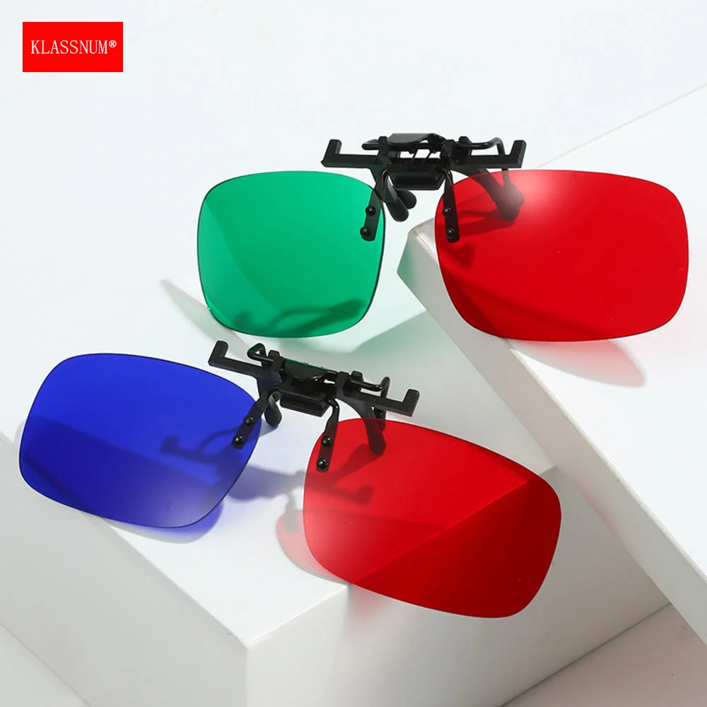 KLASSNUM Green Red Blue Filter Glasses Clip-on Eyepiece Eyewear Amblyopia Training Tool For Visual Function Test D04 3D Glasses