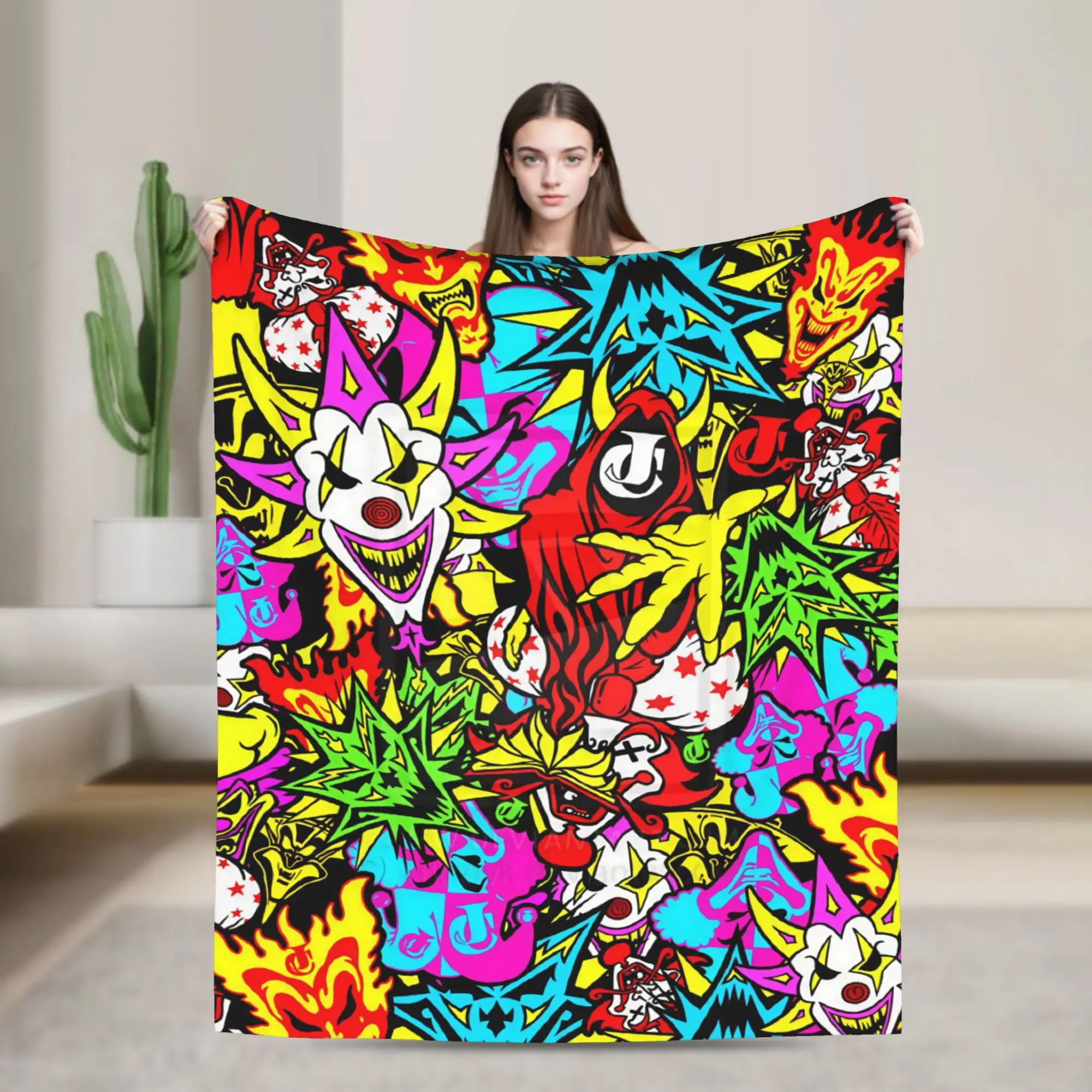 Killer Klowns From Outer Space Wax Warm Soft Blanket Plush Throw Blanket Comfortable Outdoor Flannel Bedspread Sofa Bed Cover