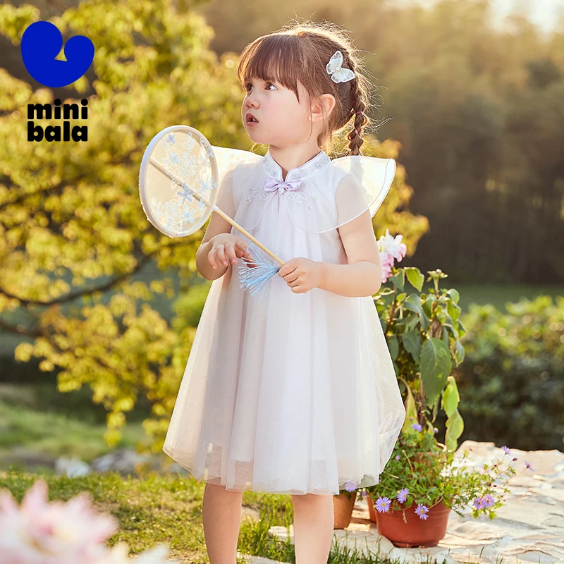 

Mini Bala Dress Girls Dress 2024 Summer Baby Chinese Style Hanfu Luxury Princess Dress for a Toddler Birthday Party Outfit