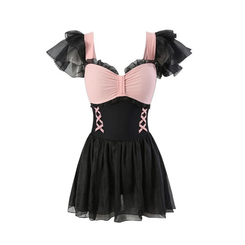 Dziewczyna Anime stroje kąpielowe Kawaii Cosplay uczeń Sukumizu Lolita kokarda Lolita kołnierz bandażowe body damski strój kąpielowy Monokini