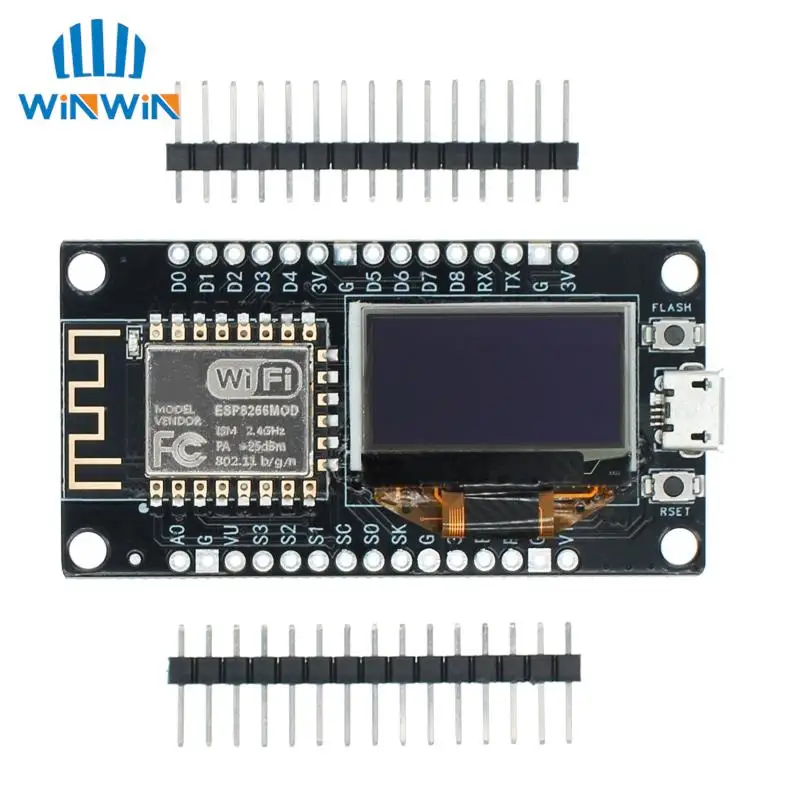 NodeMCU ESP8266 Development Board With 0.96 Inch OLED Display CH340G ESP-12F WiFi Module TYPE-C USB For Arduino/Micropython