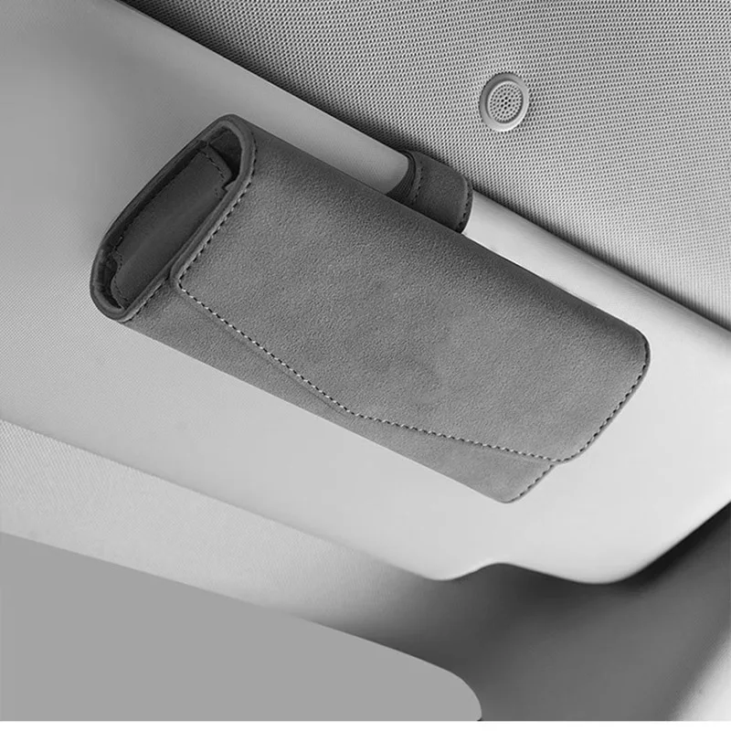 

Car Glasses Case Box Auto Sun Visor Holder Sunglasses Clip Card Ticket Holder Multifunction Automobile Accessories Storage