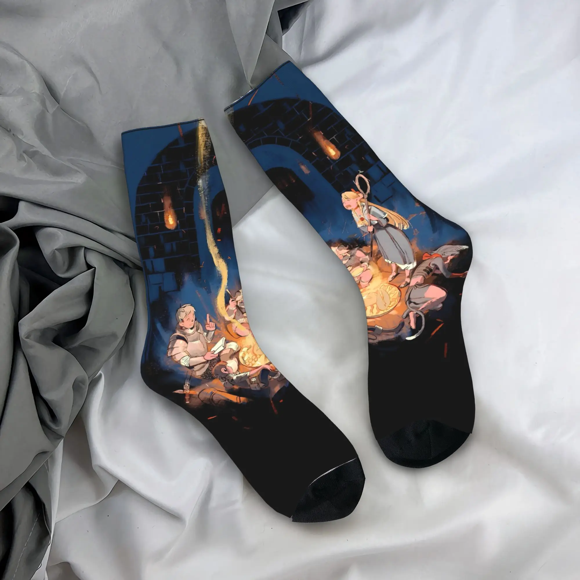 

Чулки Dungeon Meshi, мужские носки Delicious in Dungeon, мягкие дышащие забавные носки, зимние уличные противоскользящие носки с рисунком