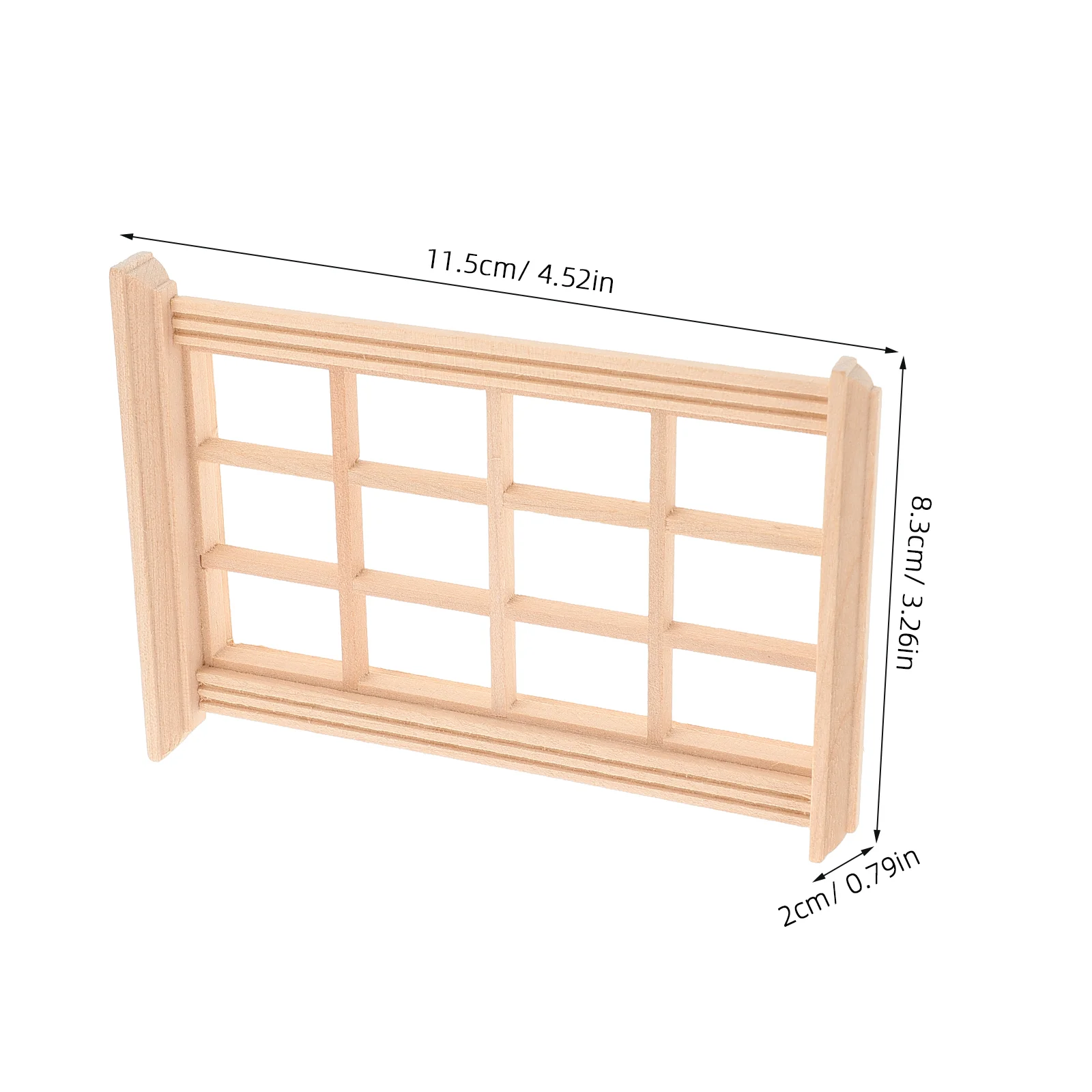 Mini muebles de madera para ventana de casa de muñecas, decoración de marco en miniatura perfecta para dormitorio, 4 Uds.