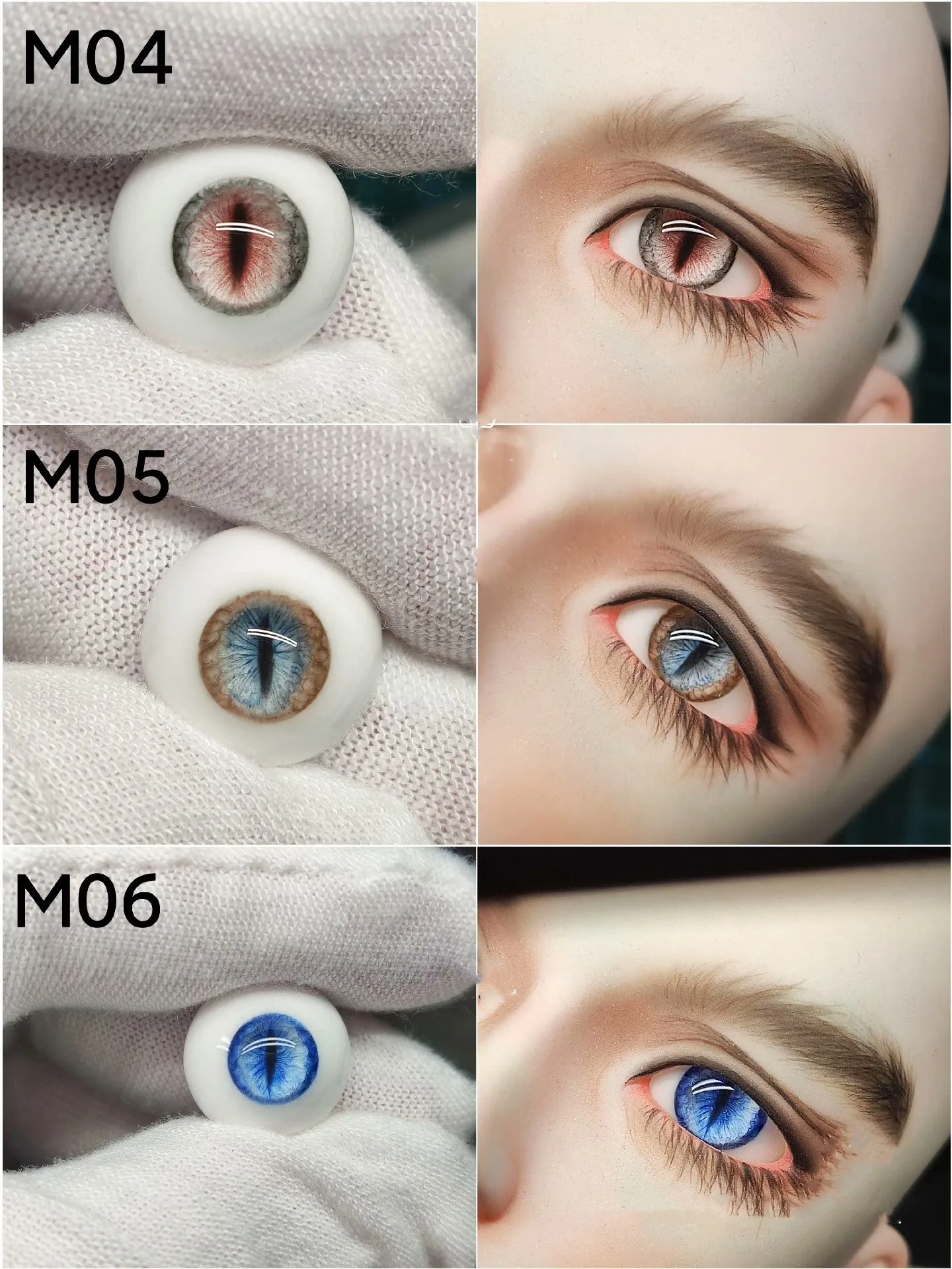 1/3 1/4 1/6  Eyes For Toys SD/BJD Doll Plaster Eyeball Accessories