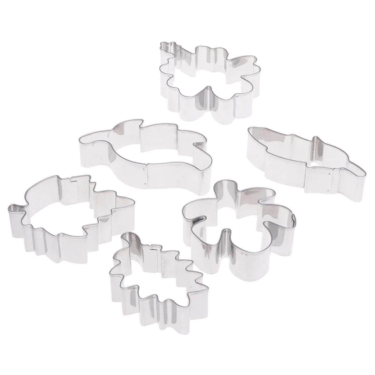 

6 Pcs Stainless Steel Biscuit Mold Leaf Shape Eco Friendly Non Stick Cake Fondant Baking Molds Dessert Chocolate Tools