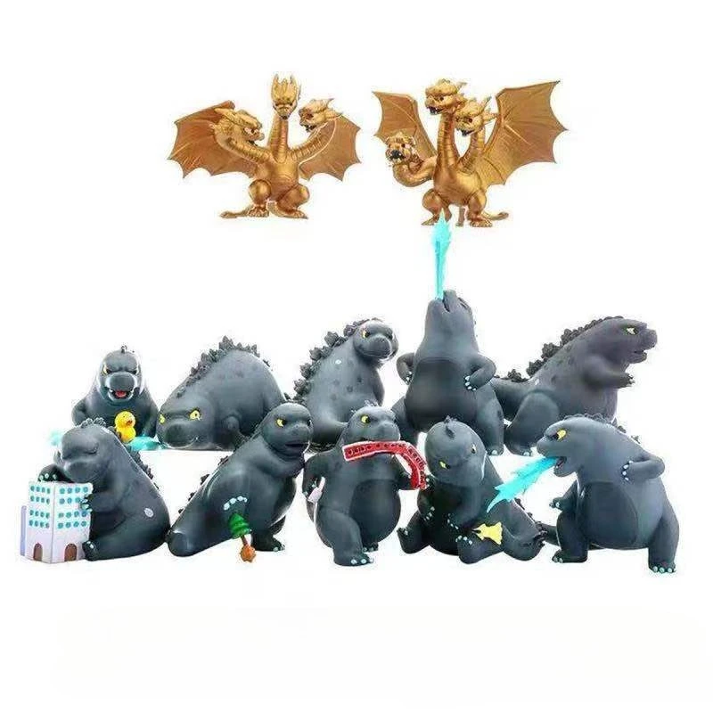 

12pcs/set Godzilla Collection Godzilla Action Figures Ghidorah Q-version Anime Figures Collectible Ornament Toys Birthday Gifts