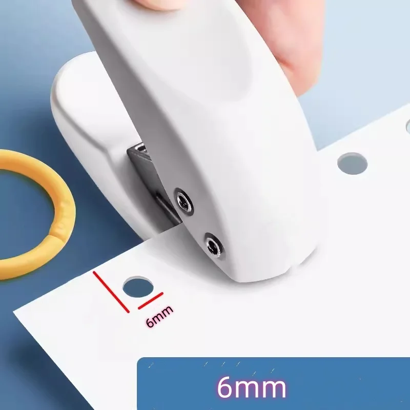 Bview Art Single Hole Punch Machine with Binding Rings - Compact Paper Organizer for Loose-leaf Notebooks & Cards