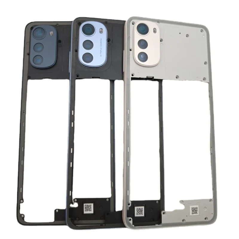 For Motorola Moto E22 E32 Phone Middle Frame+Camera Frame Lens+Side Button Housing Bezel Repair Parts