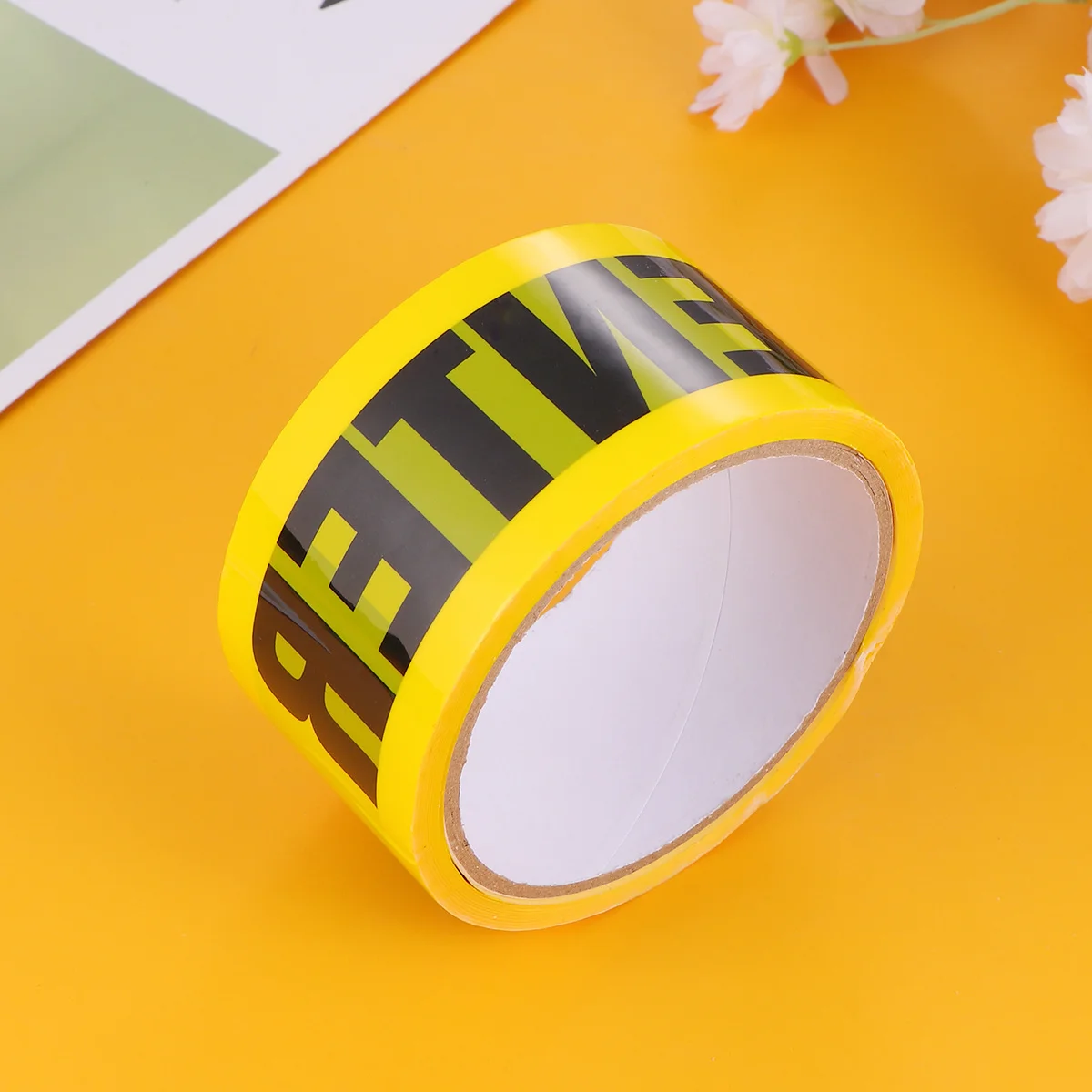 2 قطعة 2 لفات لا تدخل شريط تحذيري أصفر مقاوم للماء مقاومة للاهتراء للجدران والأرضيات وأنابيب المعدات البلاستيكية ملصق السلامة طحن