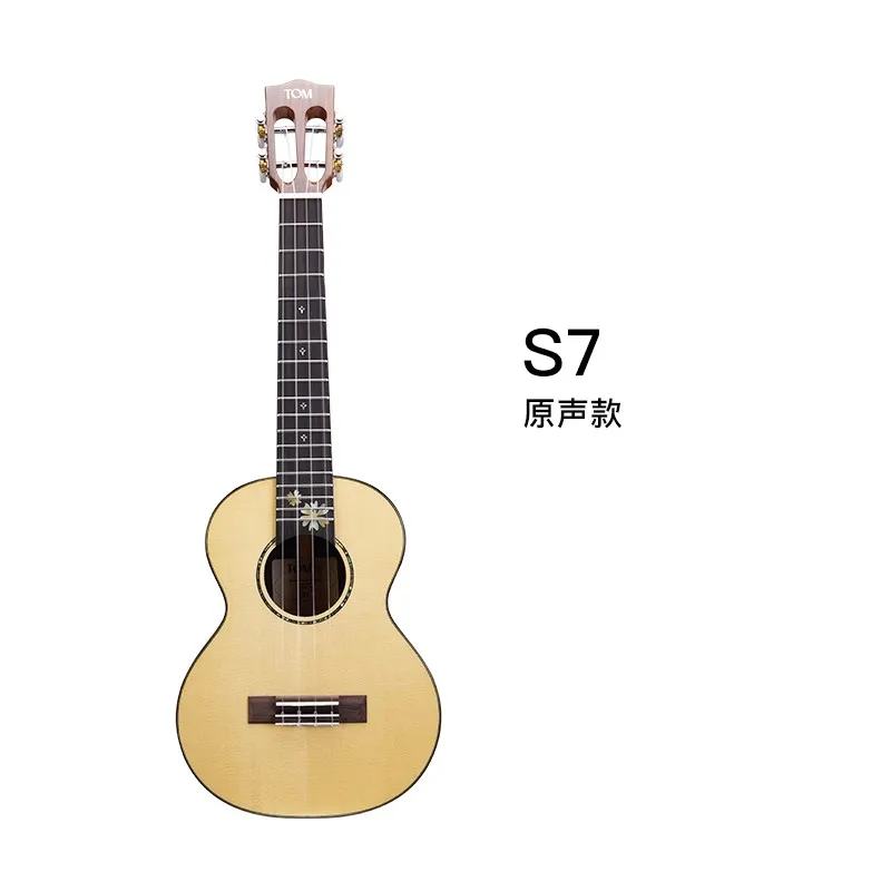 

TOM S7 полностью твердая гавайская гитара из ели и палисандра, мини-гитара, 26 дюймов, Гавайская гитара