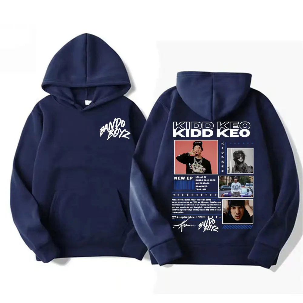 Rapper Kidd Keo Bando Boyz Tour Merch Felpa con cappuccio da uomo Hip Hop Pop Music Street Felpa casual in pile a maniche lunghe